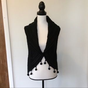 Mud pie Black Knitted Sweater Vest One Size